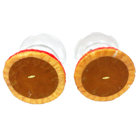 Caffco Christmas Santa Elf Diorama Under Mushroom Glass Terrarium VTG Set Of 2 - Picture 5 of 12